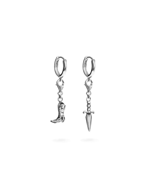 Cowboy Boot & Dagger Mismatched Earrings