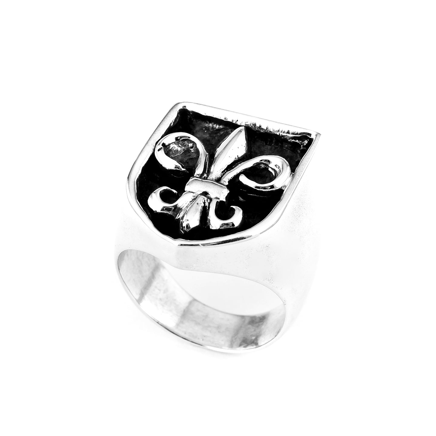 Fleur de Lis Shield Ring